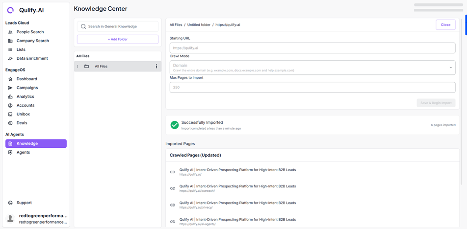 The brain behind every AI agent in Qulify website import