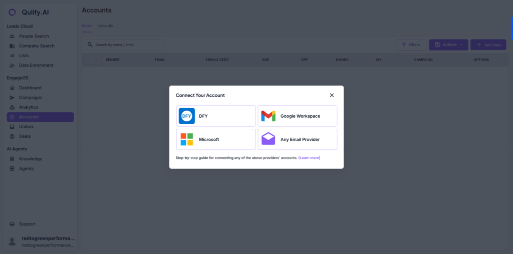 Getting Started with Qulify.ai sending accounts